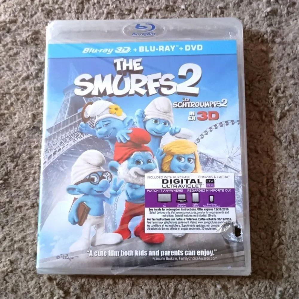 The Smurfs 2 Blu-ray/DVD/3D Blu-ray BRAND NEW SEALED